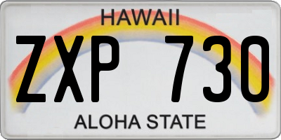HI license plate ZXP730