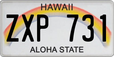 HI license plate ZXP731
