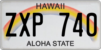 HI license plate ZXP740