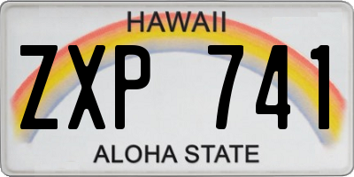 HI license plate ZXP741
