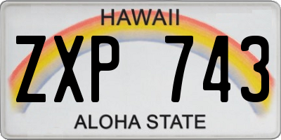 HI license plate ZXP743