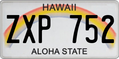 HI license plate ZXP752