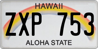 HI license plate ZXP753
