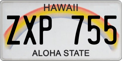 HI license plate ZXP755