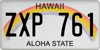 HI license plate ZXP761