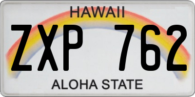HI license plate ZXP762