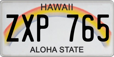 HI license plate ZXP765