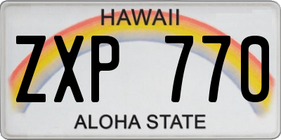 HI license plate ZXP770