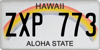 HI license plate ZXP773