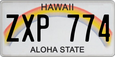 HI license plate ZXP774