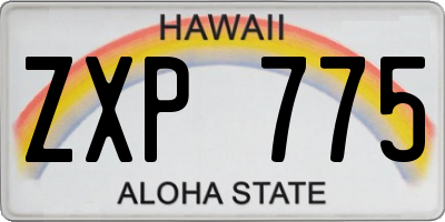 HI license plate ZXP775