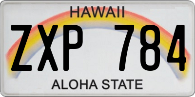 HI license plate ZXP784