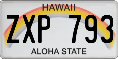 HI license plate ZXP793