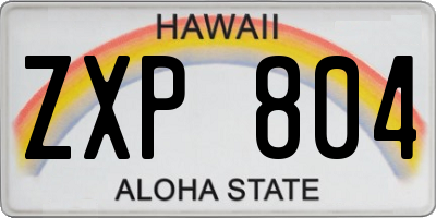 HI license plate ZXP804