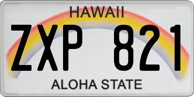 HI license plate ZXP821