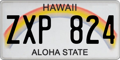 HI license plate ZXP824