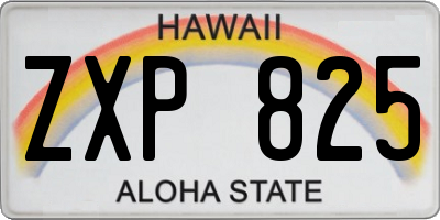 HI license plate ZXP825