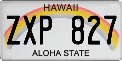 HI license plate ZXP827