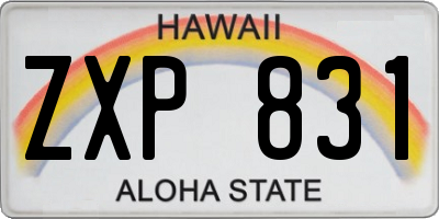HI license plate ZXP831