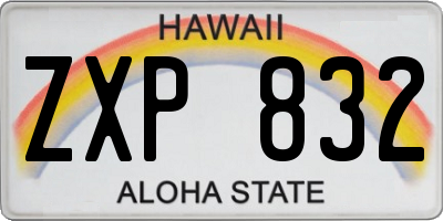 HI license plate ZXP832
