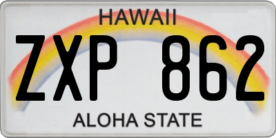 HI license plate ZXP862