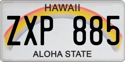 HI license plate ZXP885
