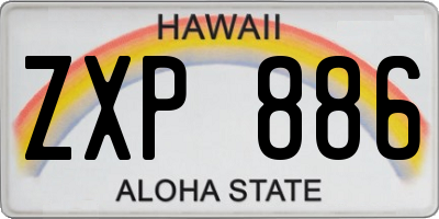 HI license plate ZXP886