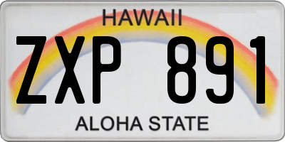 HI license plate ZXP891