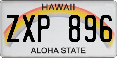 HI license plate ZXP896