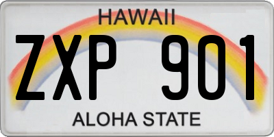 HI license plate ZXP901