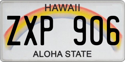 HI license plate ZXP906