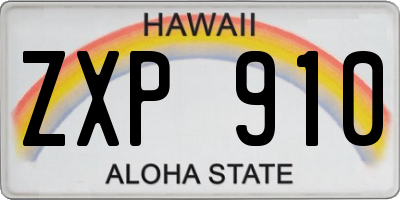 HI license plate ZXP910