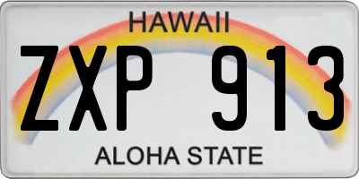 HI license plate ZXP913