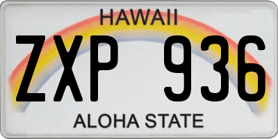 HI license plate ZXP936