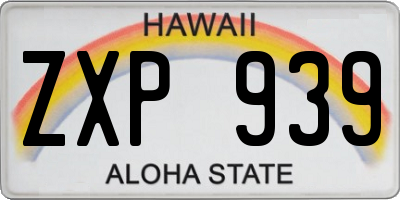HI license plate ZXP939