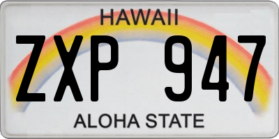 HI license plate ZXP947
