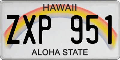 HI license plate ZXP951