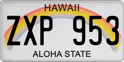 HI license plate ZXP953