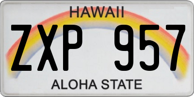 HI license plate ZXP957