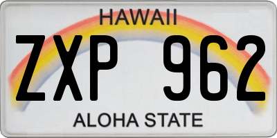 HI license plate ZXP962