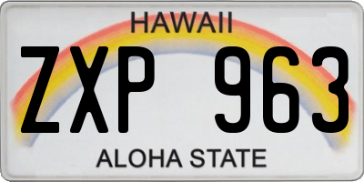 HI license plate ZXP963