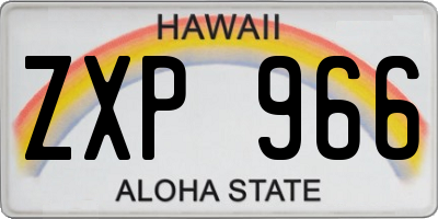 HI license plate ZXP966