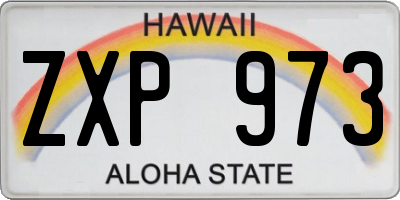 HI license plate ZXP973