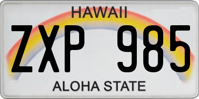 HI license plate ZXP985