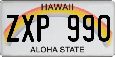 HI license plate ZXP990