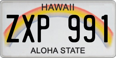 HI license plate ZXP991