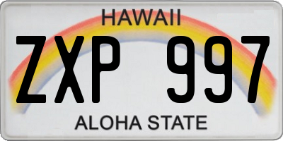 HI license plate ZXP997