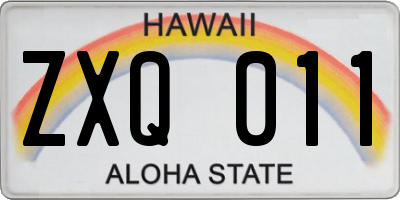 HI license plate ZXQ011