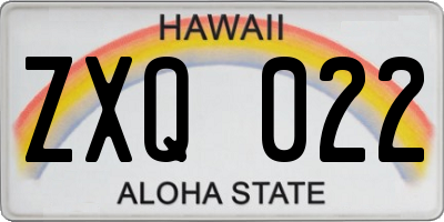 HI license plate ZXQ022