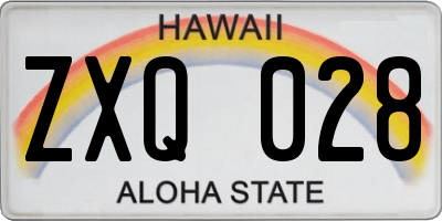 HI license plate ZXQ028